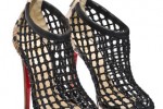 Christian Louboutin ‘Coussin’ Woven Boots with Python Trim.