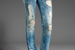 DIESEL Matic Skinny Rips Fit Jeans in Light Blue at Revolve Clothing.